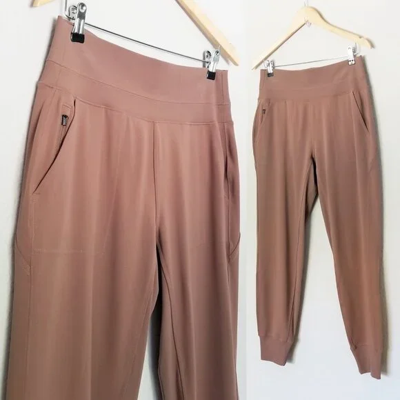 Athleta Venice High Rise Jogger Pants Rustic Beige Brown M Tall $98 Athleisure - Picture 6 of 14